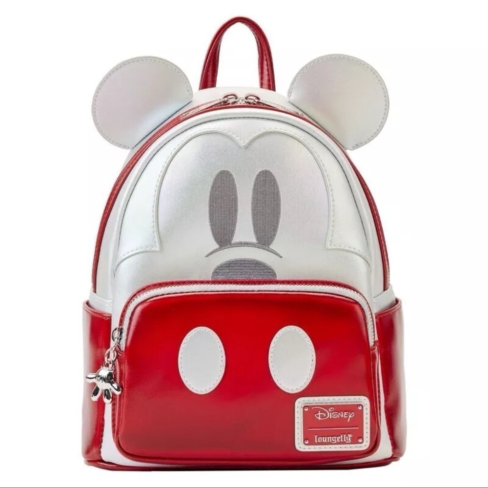 NWT DISNEY/Loungefly 100th Platinum Mickey Mouse Cosplay Mini Backpack